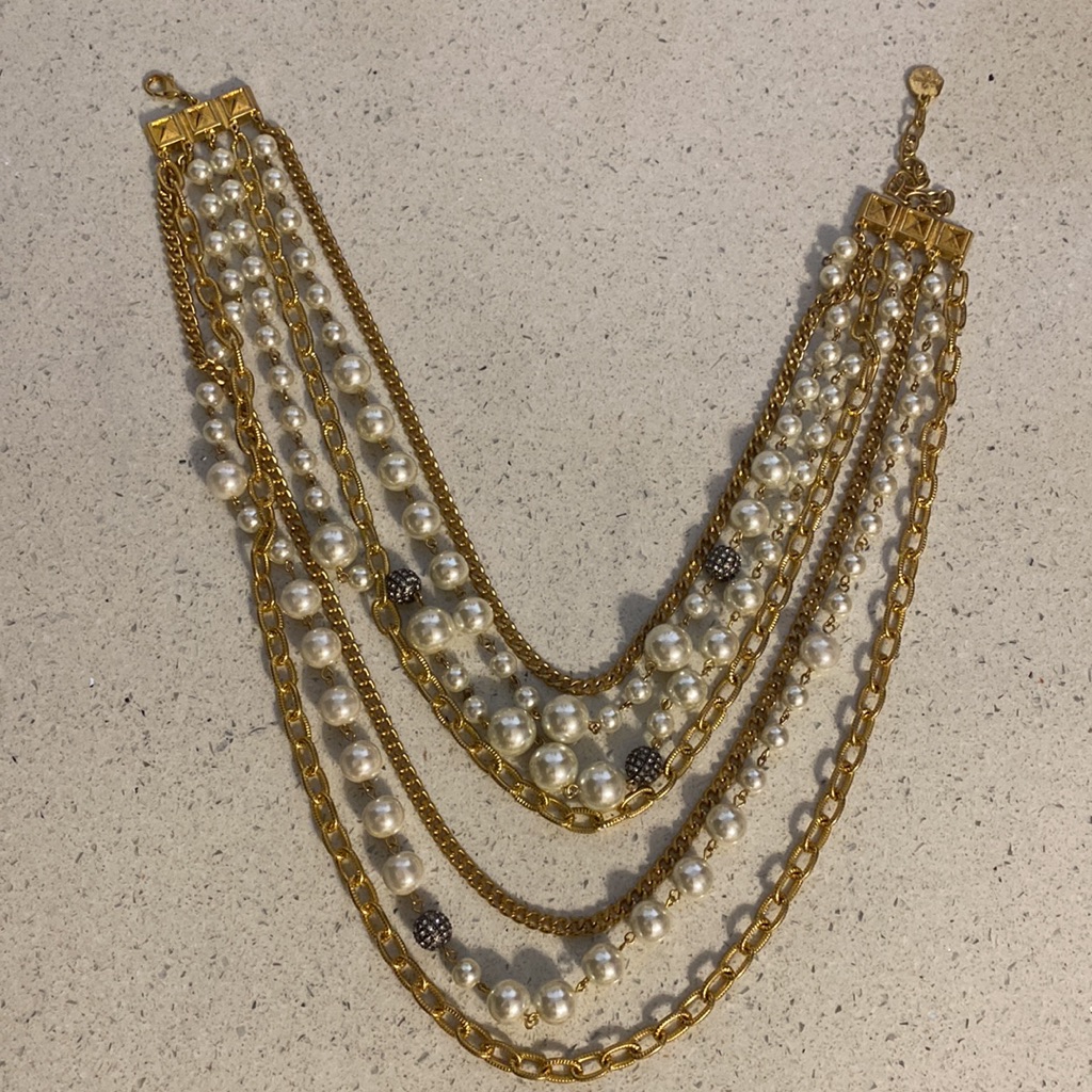 Pearl And Gold Colored Necklace